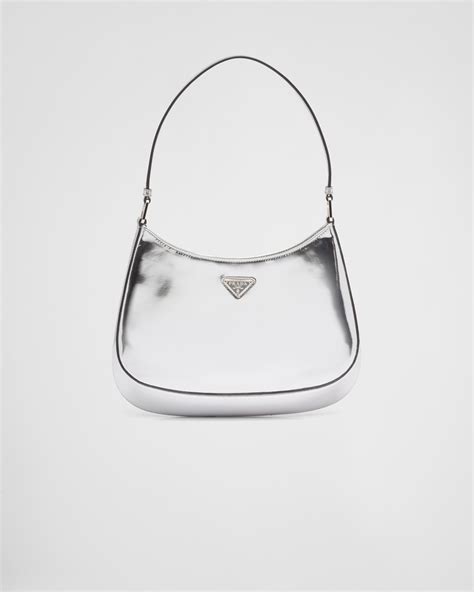 silver prada tote|Prada tote bag.